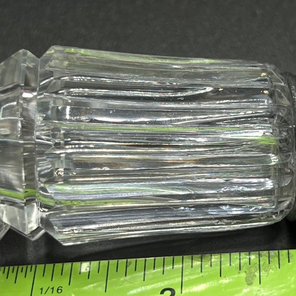 Cut Glass Salt & Pepper Shaker Pewter Toppers - Picture 11 of 14